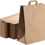 PAPER SHOPPING BAGS WITH FLAT HANDLE