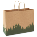 16" x 6" x 12" Printed Kraft Paper Shopping Bags , Vogue, Trees