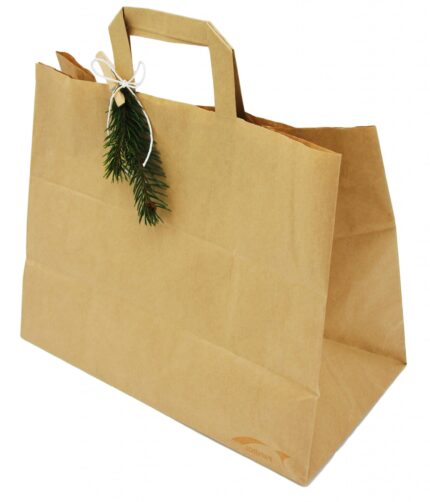 13″ x 10″ x 16″ Kraft Flat Handle Paper Bags